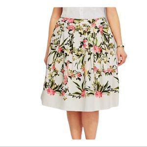 Talbots Size 10 Trellis Pink Floral Pleated Skirt